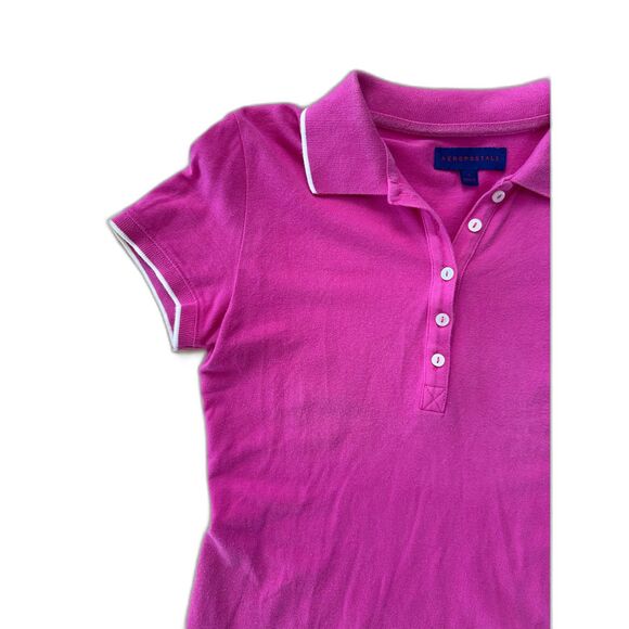 Aeropostale Pink Polo Shirt Short Sleeve Top size Small - Picture 5 of 7
